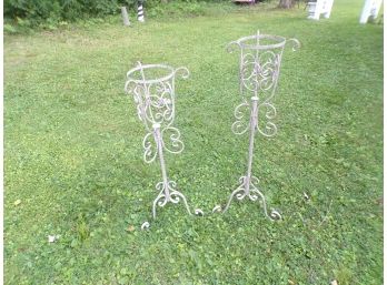 Lot Of 2 Metal Candle/plant Stands