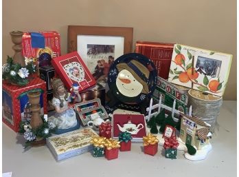 Group Of Christmas Decorations And Accessories
