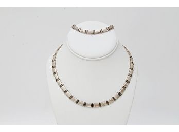 Heavy Sterling Silver Necklace & Bracelet