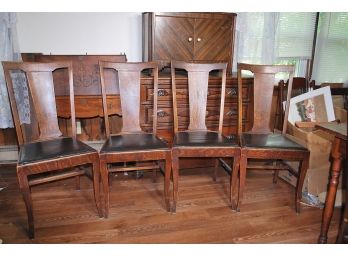 4 Vintage Oak Chairs