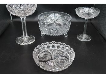4 Pieces Of Cut Glass