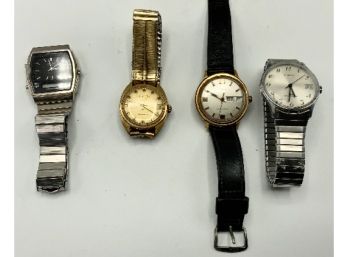 4 Vintage Men’s Watches ~ Seiko, Timex & More ~