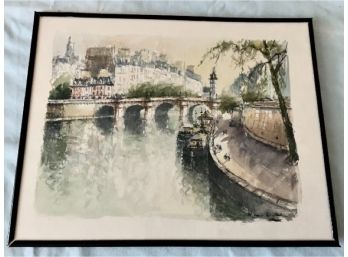 Paris Original Watercolor Signed