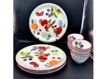 4 Large Plates & 8 Bowls ~ Vintage  Nantucket Home ~