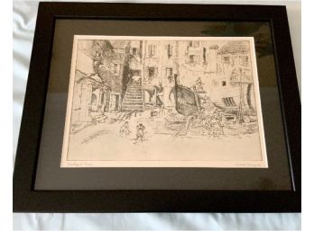 Original Etching  By Lionel Barrymore