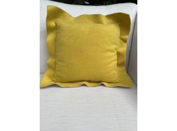 Yellow And Tan Wool Pillow