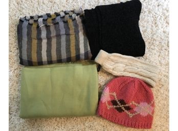Cashmere Scarf, Sweater And Knit Cap