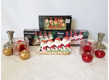 Christmas Candles And Holders