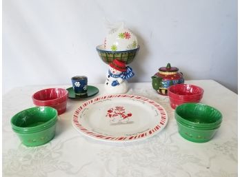 Christmas Home Decor, Plates, Bowls, Teapot & More