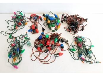 Seven Sets Of Multi-Colored String Christmas Lights