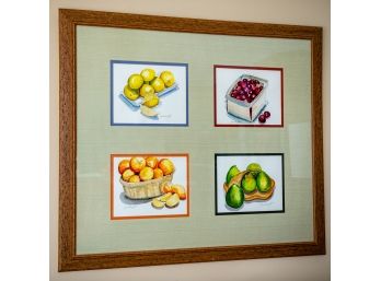 Framed Fruit Watercolor Signed & Numbered