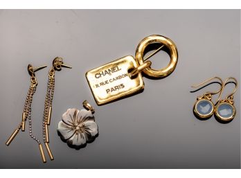 Earrings Chanel Pin & Pansy Pendant