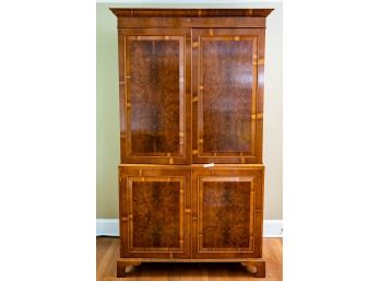 Solid Wood Armoire With Inlay Detail