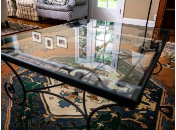 The Perfect Coffee Table Large Glass & Wrought Iron Table