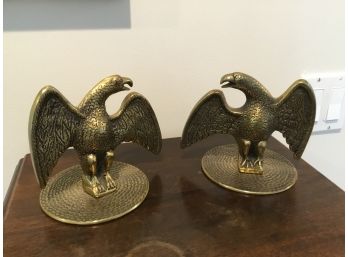 Pair Of Brass Eagles Bookends