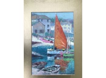 Framed And Matted Sail Boat  Watercolor By Stanley Cooke