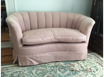 Art Deco Ribbed Pink Settee