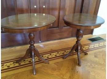 Pair Oval Shape Side Tables