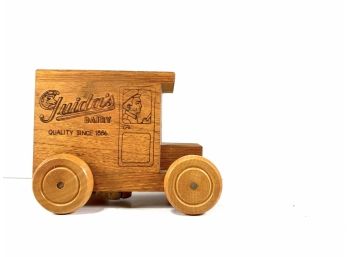 Vintage • Wooden Toy • Guida's Dairy • Coin Bank