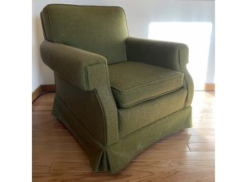 Vintage Pea Green Upholstered Arm Chair