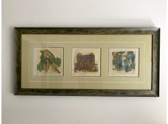 Numbered And Artist Signed Hand Colored Etching Of Grapes • John 15:1-3 • Signed P.T.L