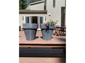 Pair • Gray Classic Clay Planters