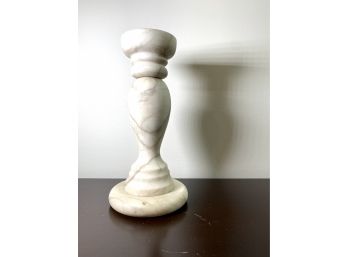 Italian Alabaster Vessel Shaped Columnal Candle Stand