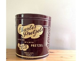 Charles Pretzels Tin Container