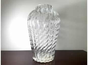Twist Design Heavy Glass Vase
