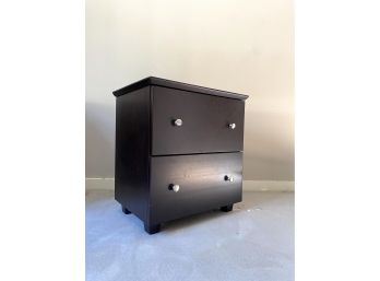 (2) Drawer Silver Finger Pull Night Stand