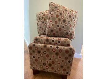 2 Pillow Storage Hassock & Convertible Table