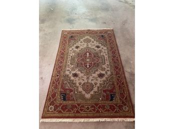 Hand Knotted Asian Wool Rug • 4x6