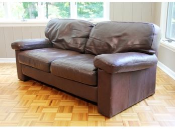 A Contemporary Leather Loveseat