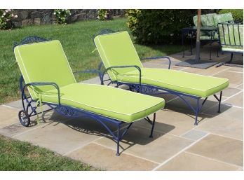 A Pair Of 1950's Lounge Chairs, Grapevine By Russell Woodard With Sunbrella Cushions