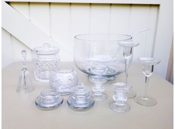 A Crystal Assortment Including A Waterford Candy Dish
