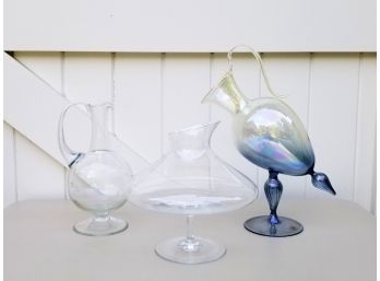 A Blown Glass Decanter Collection