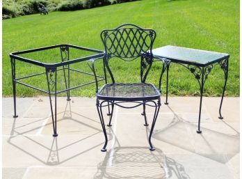 A Grouping Of Vintage Woodard Wrought Iron Florentine And Briarwood Patterns