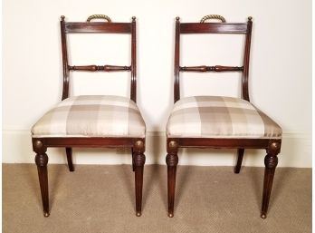 A Pair Of Empre Style Mahogany Side Chairs