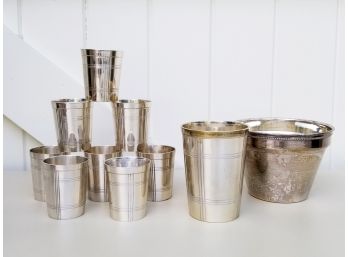 A Deco Inspired Polished Alloy Cocktail Set By Two's Company