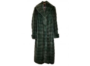 Vintage Sheared Mink Long Coat In Hunter Green By Lisa Bisang For Neiman Marcus