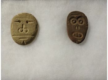 Pre Columbian Carved Face Stones