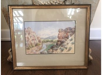 'River Gorge' Watercolor By Luther Manship, 1925