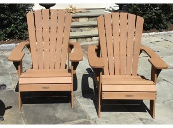 Pr. ‘Lifetime’ All Weather Adirondack Chairs Tan Color  Poly Propylene