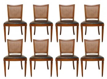 Set Of 8 Vintage Caned Back Dining / Side Chairs