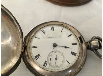 Coin Silver American Watch Co. Pocket Watch N218  With Key Made In Waltham, Massachusets