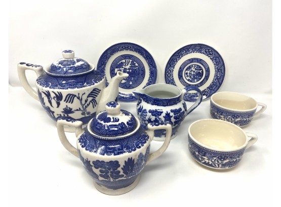 Vintage Blue Willow Tea Service