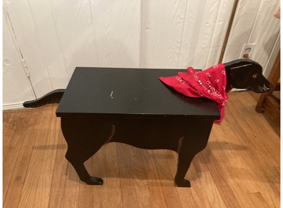 Whimsical Black Dog Accent Table