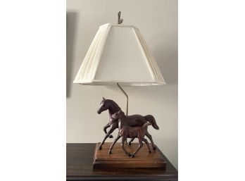 Vintage Sculptural Horses Table Lamp