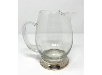 Sterling Silver And Glass Pitcher