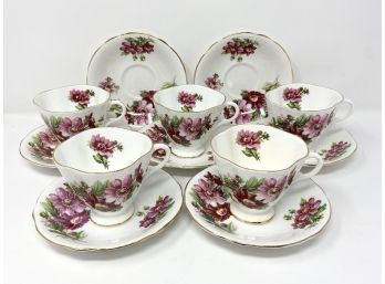 Clarence Bone China Cups And Saucers, Made In England